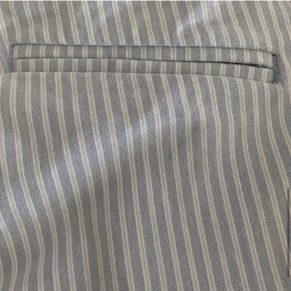 HILARY RADLEY Shorts Bermuda Blue Jean Denim Pinstripe Gray White Grey Pull-On - Picture 10 of 14